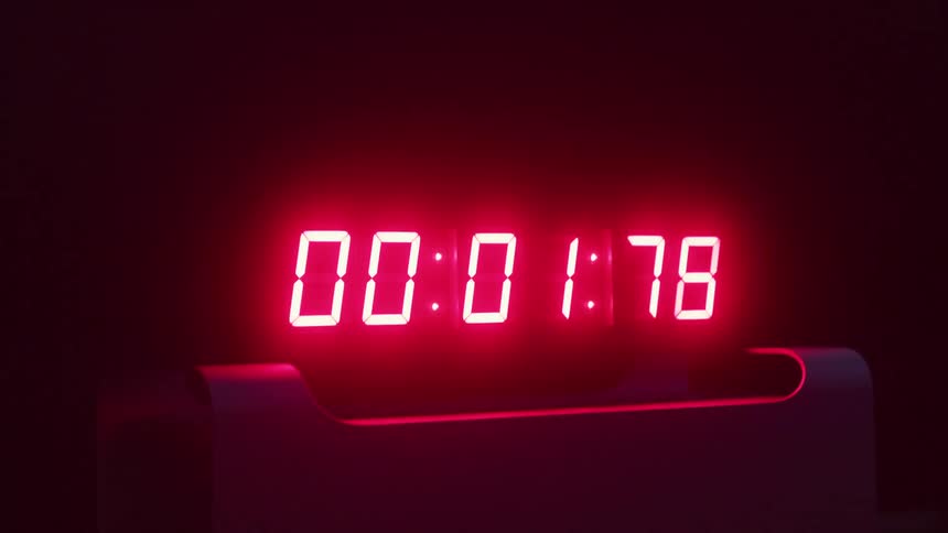 Red timer display counts down the seconds until the time runs out