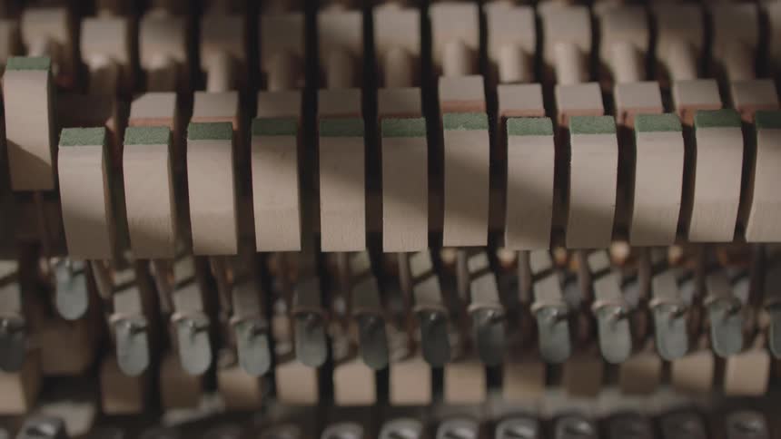 Piano internals move while the piano is being played