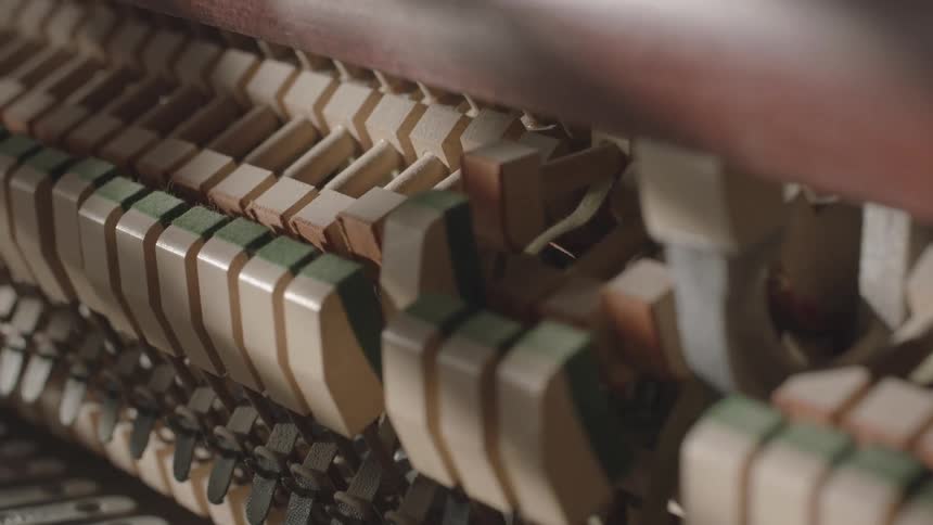 Back of moving piano keys