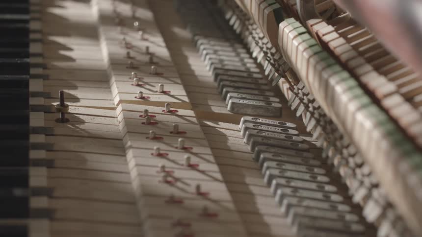 Interior of a piano under sunlight