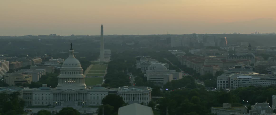 The white house at sunset