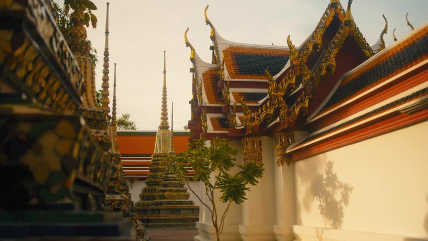The monastery has gold lining on their roof