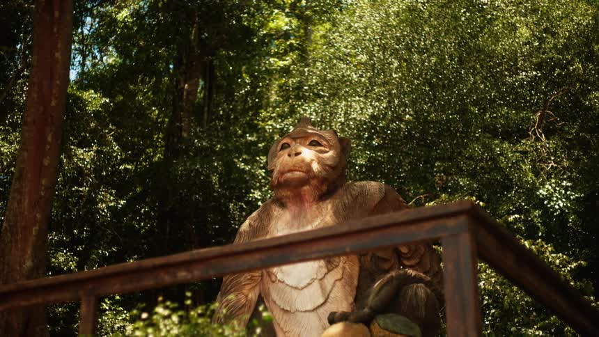 A statue of a monkey