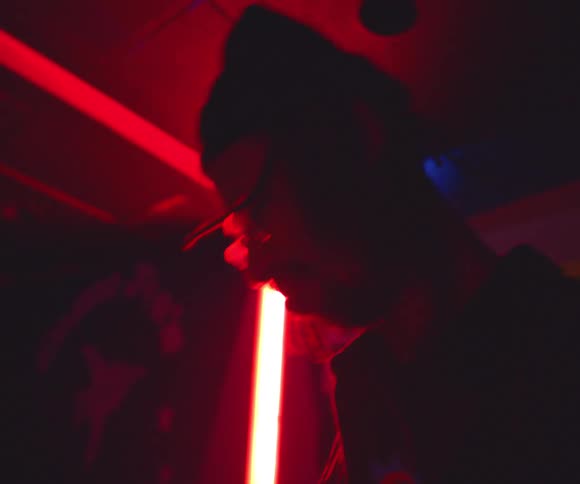 Footage of a man dancing in the club