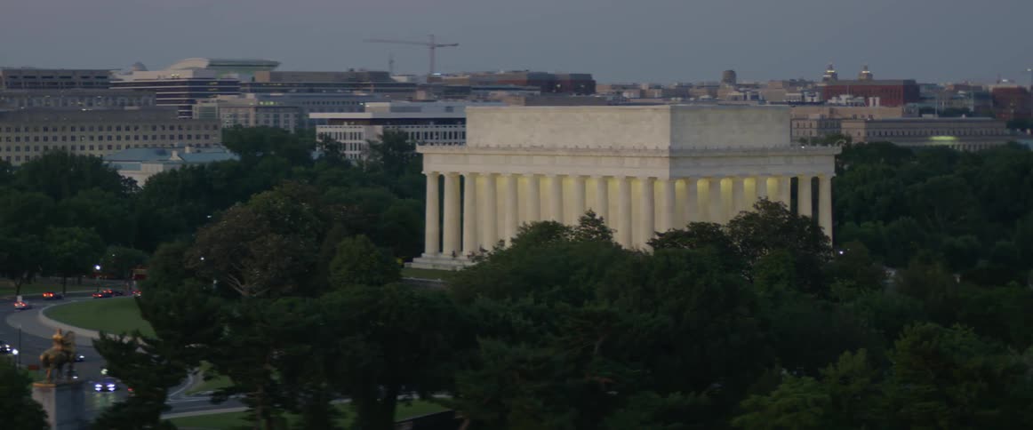The lincoln memorial stands ahead