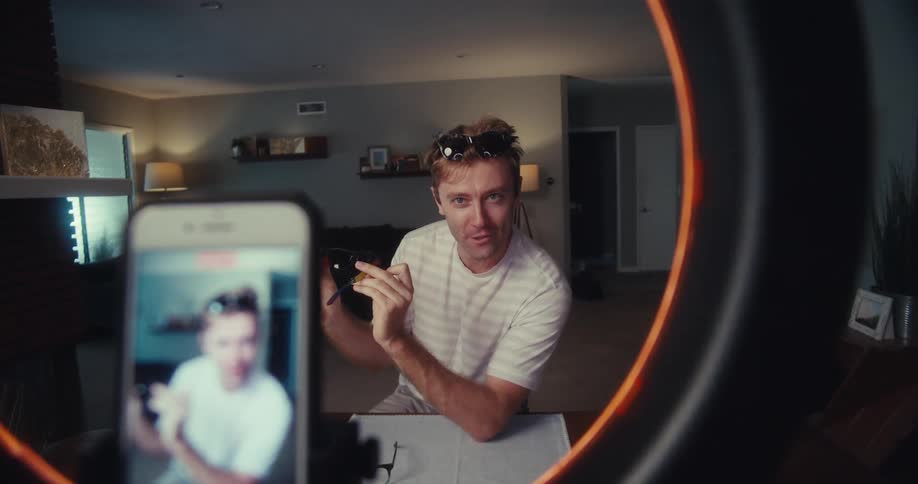 A footage of a person making a video