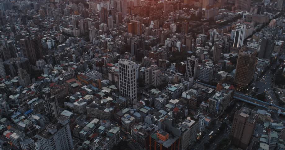 An aerial footage of a city