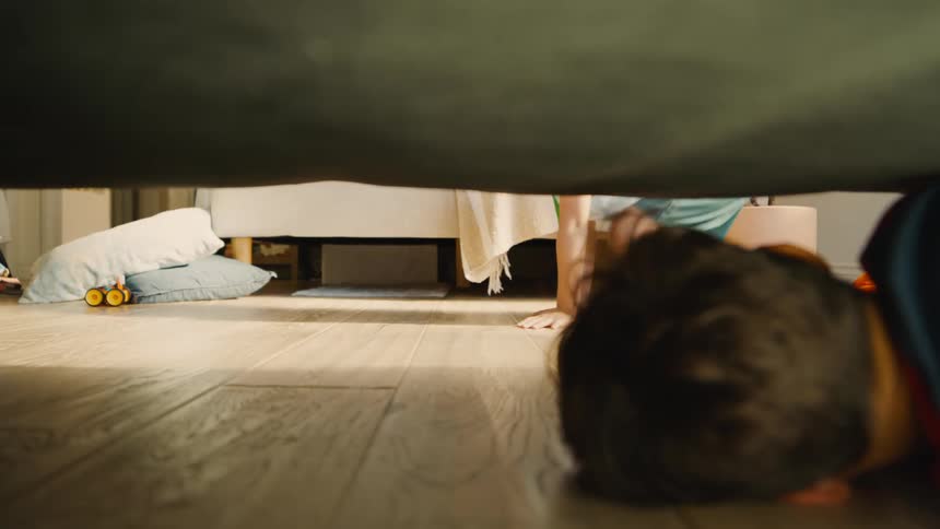 A footage of kids playing in the room