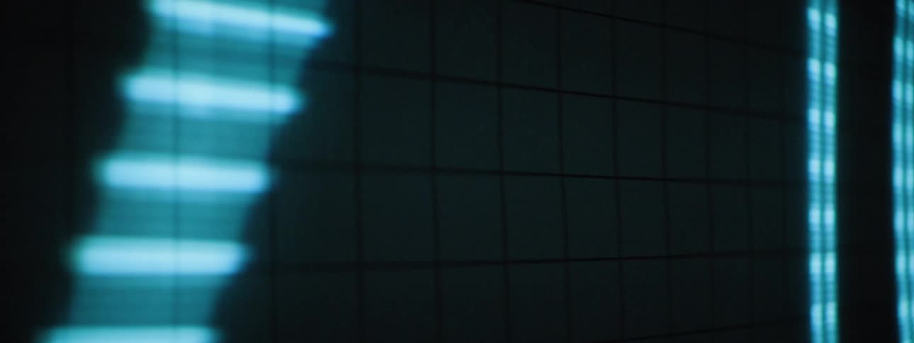 Abstract closeup of a screen displaying lights