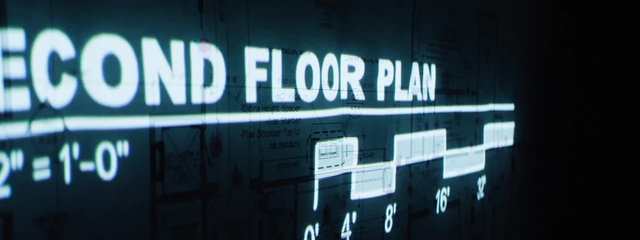 Screen displays part of the architectural plan and proportion annotations
