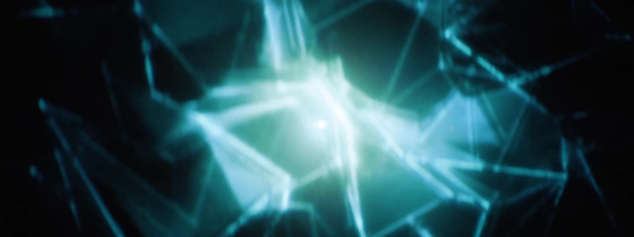 The shards move and light shines from the middle in the animation