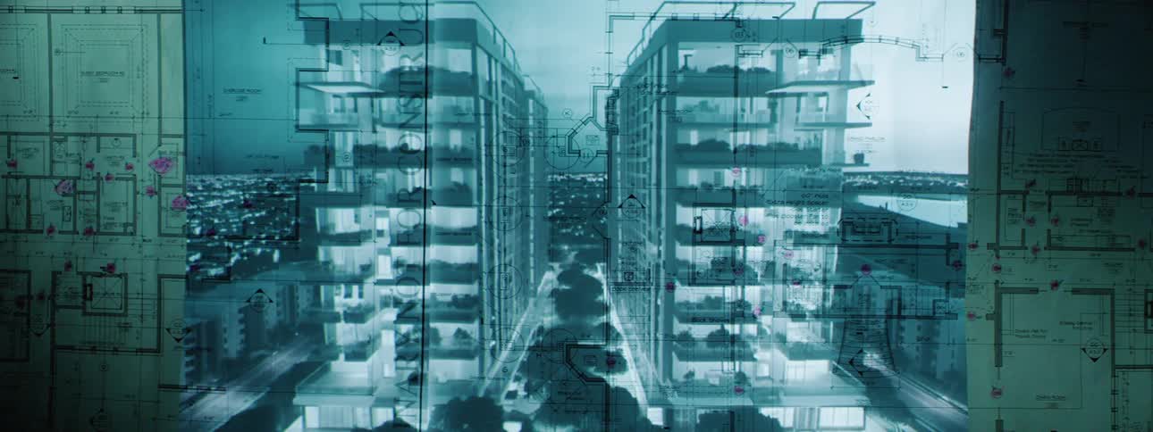 Some projection slides of buildings