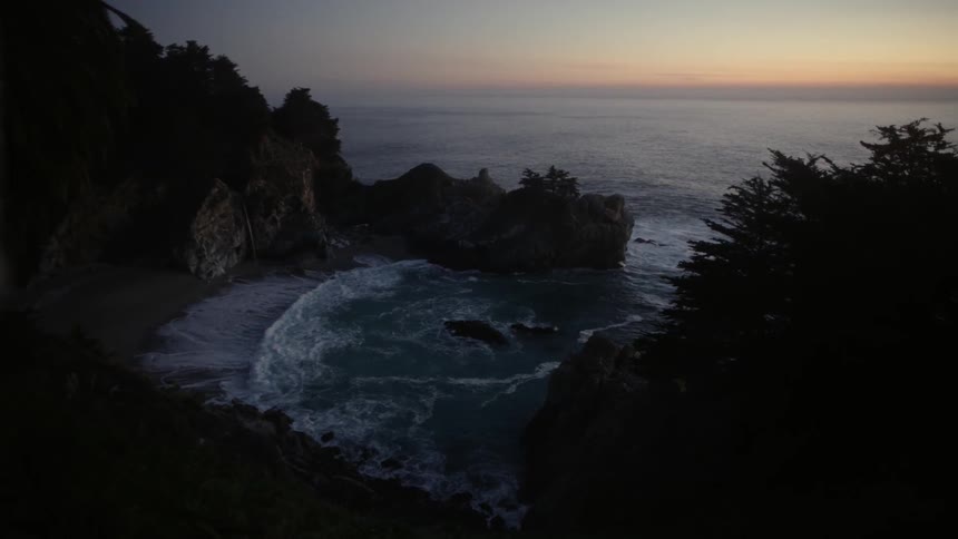 The water below is rough at dawn