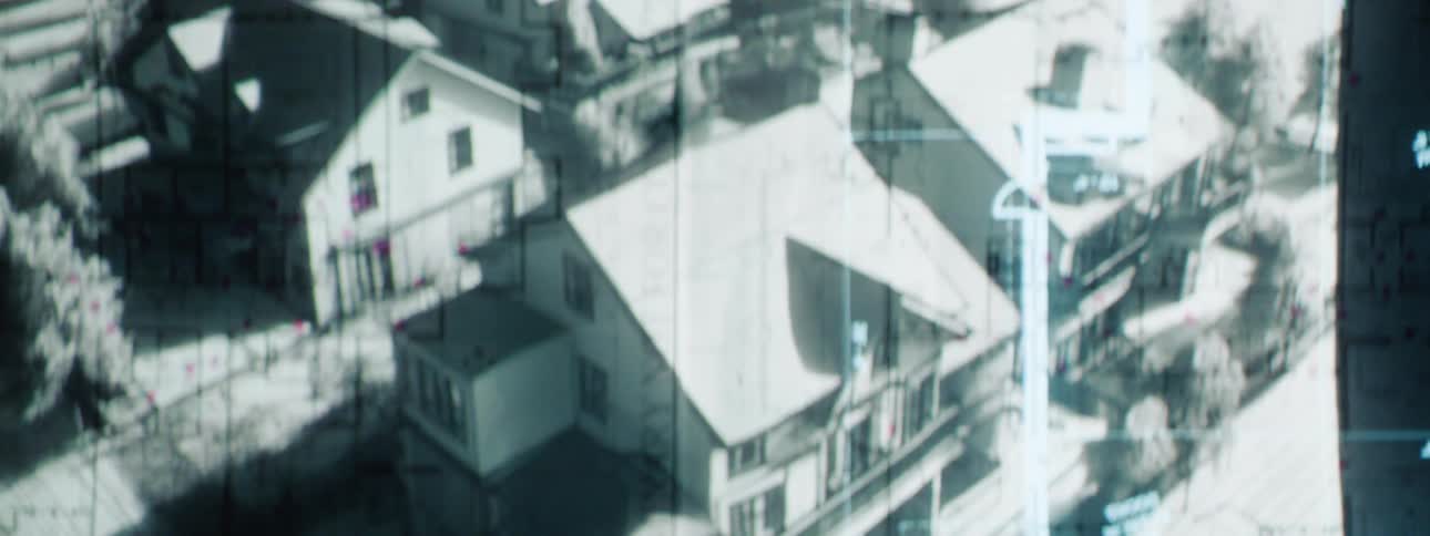 Closeup of a screen displaying a project of urban houses
