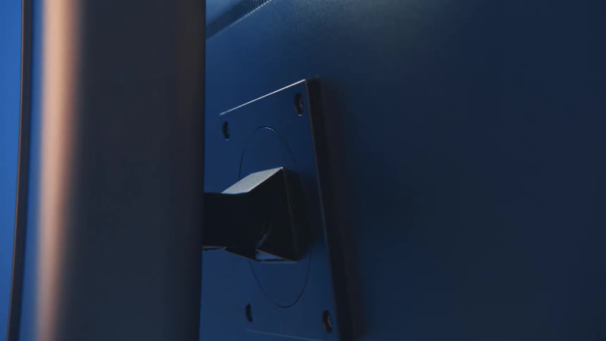 A computer monitor has an adjustable height stand