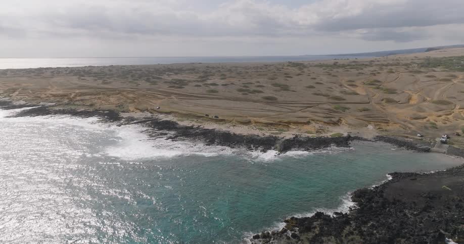 The landscape is flat by the shore