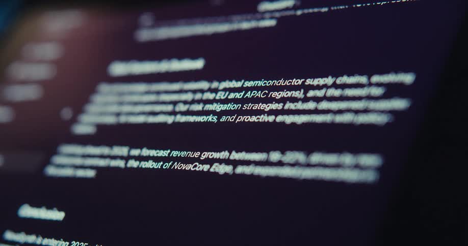 Paragraphs of words are on the tablet screen