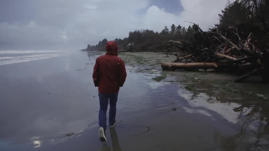 A person in a red coat