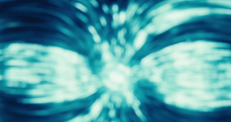 The lights blur and move forward