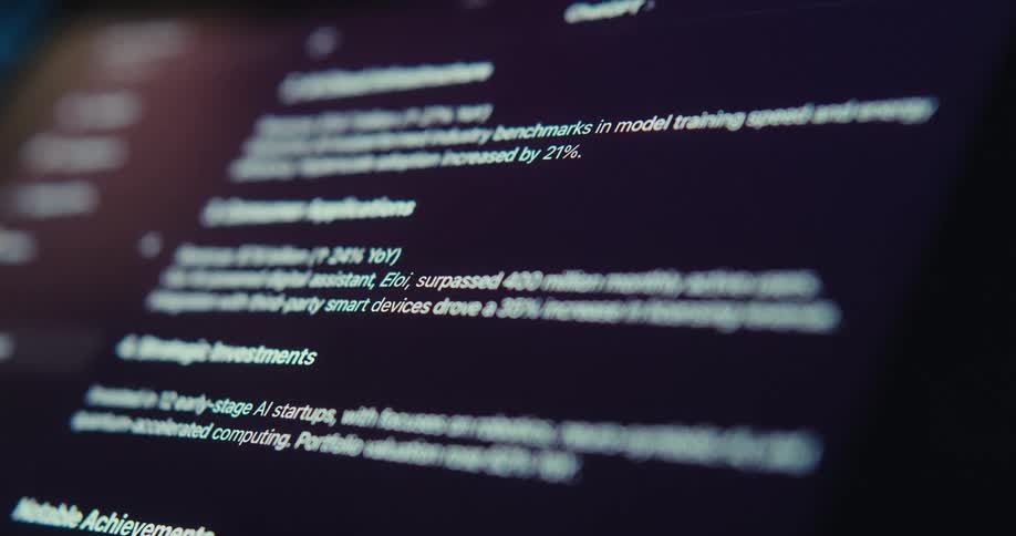 Various texts written in white on a computer screen with a black background