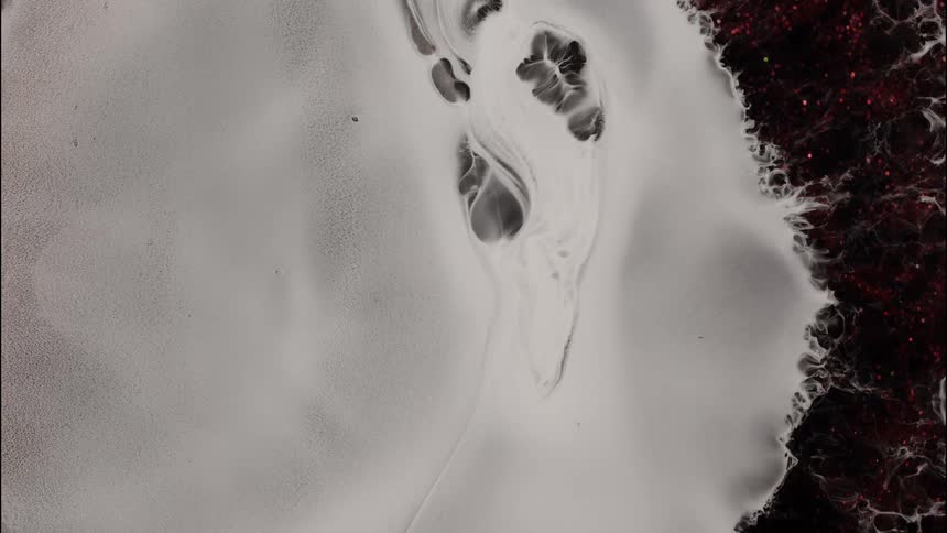 Milk flowing through chocolate and ice