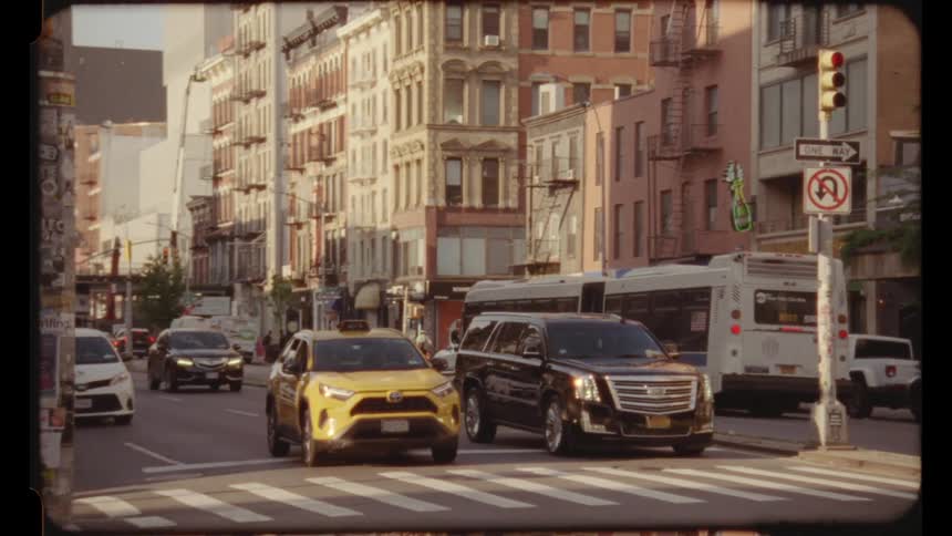 Pedestrians cross a downtown intersection during the daytime
