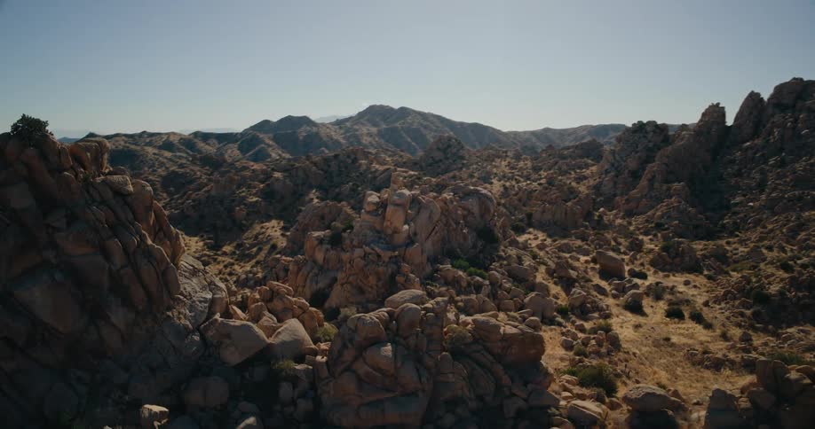 The landscape is covered with boulders
