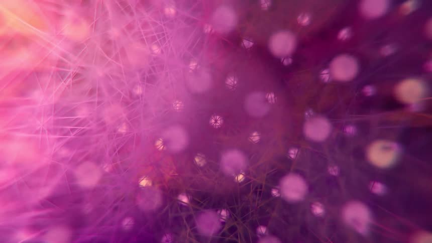 Flythrough shot of a Purple AI Neural Network - Abstract Data Flow - Machine learning - Nodes and Lines