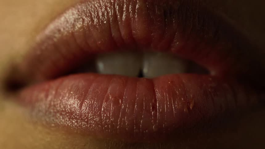 Close up of a persons lips