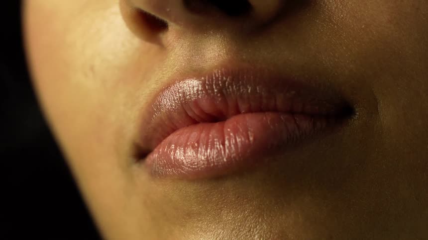 Close up of a persons lips