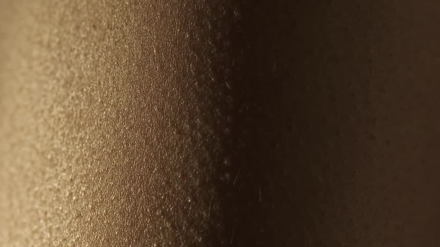 Goosebumps slowly form on the skin