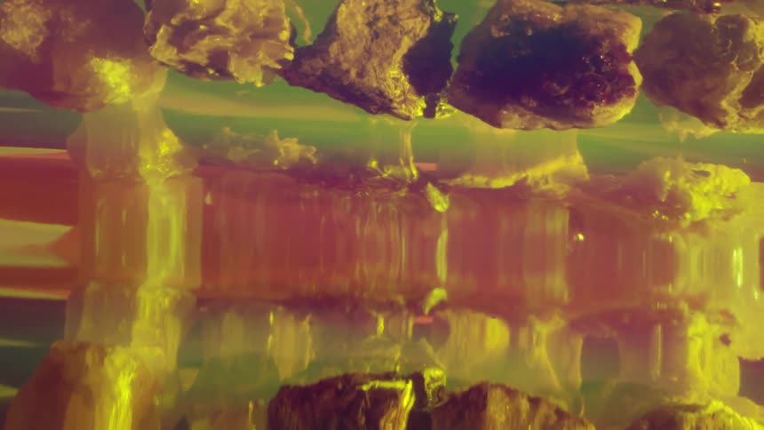Extreme closeup texture of colored crystals
