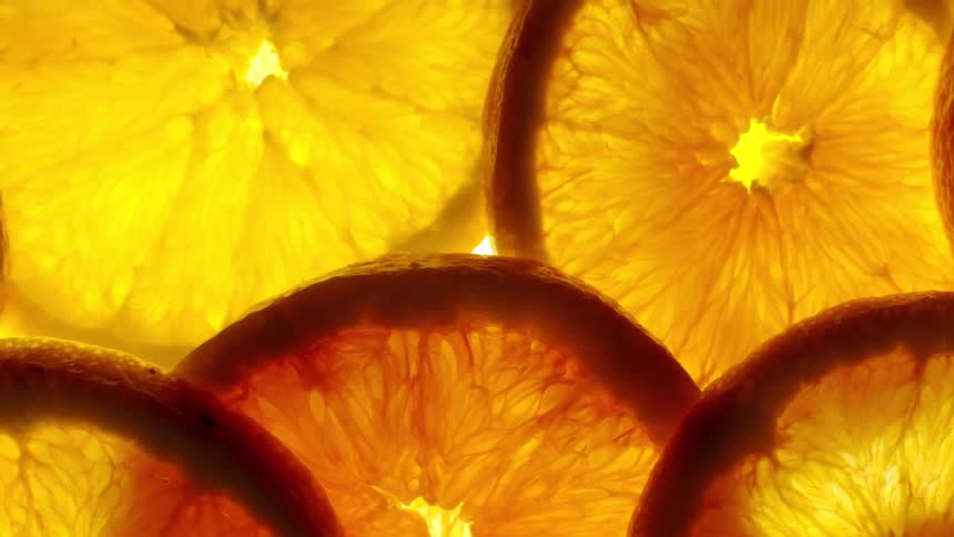 Close up of several orange slices
