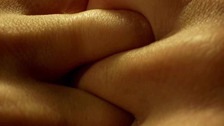 Close up of a pair of hands with fingers together