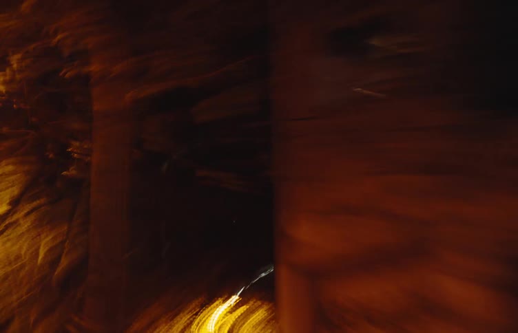 Moving view of an urban city at night