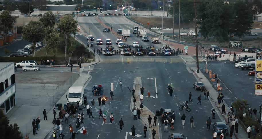 Police have the freeway blocked