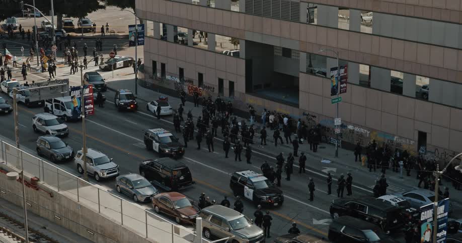 The roads are full of police and police cars driving
