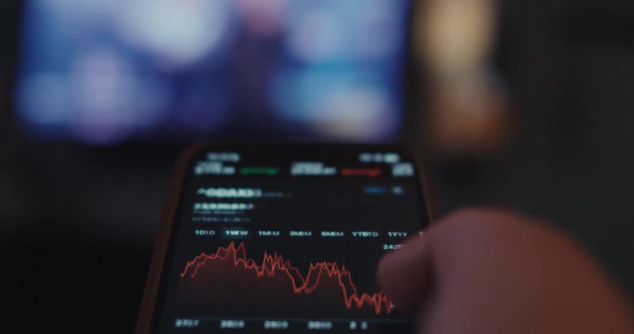 Swiping on a phone to see different charts