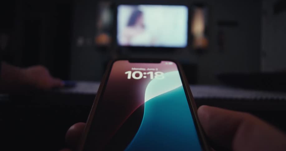 Hand holding a smartphone