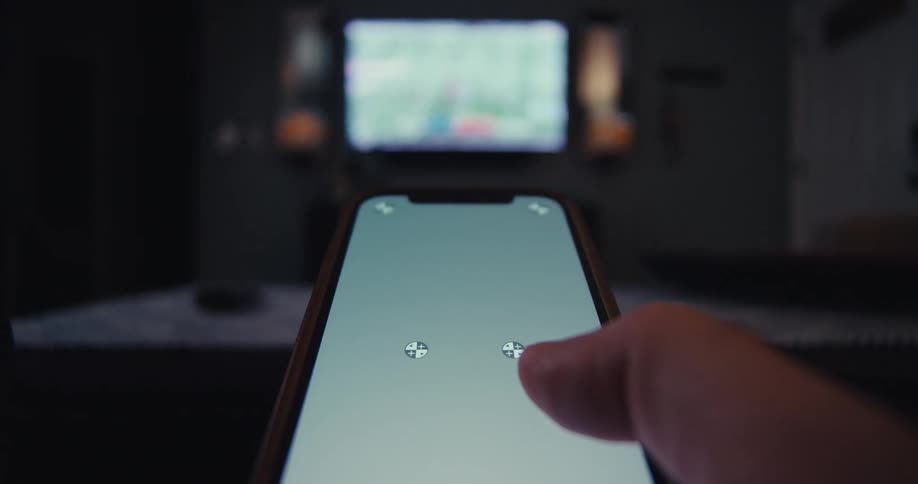 Pointing a phone at the tv
