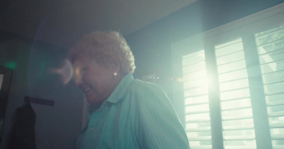 The woman is very happy while dancing