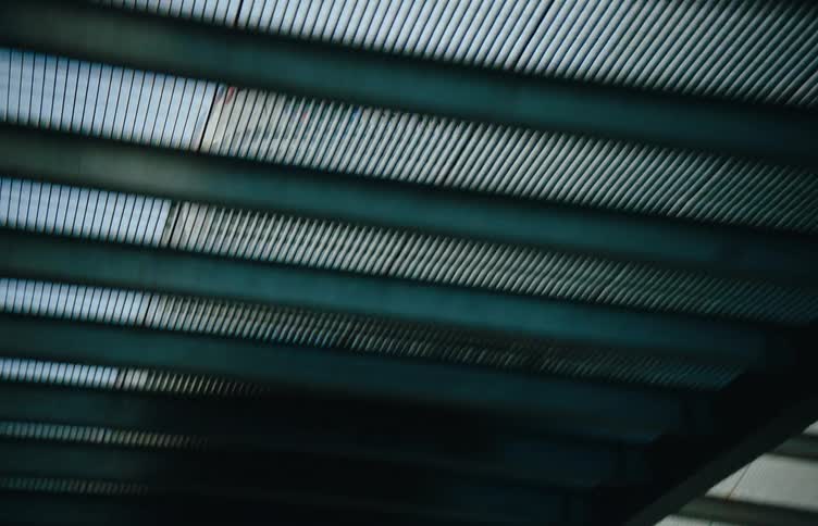 A car drives overhead