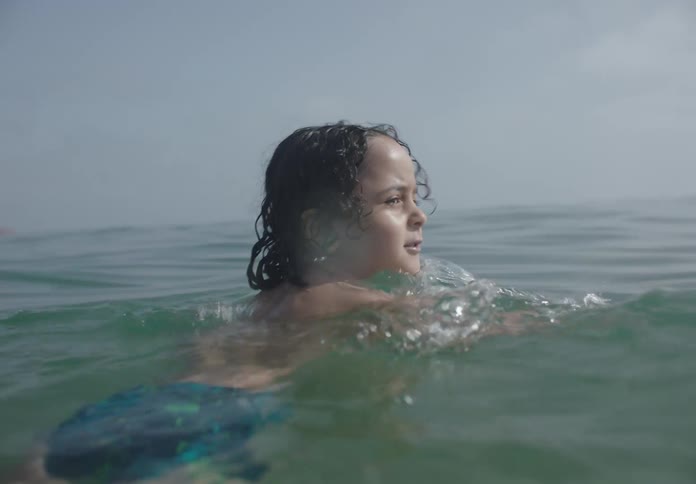 Boy swimming in the sea