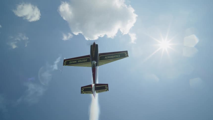 The plane is spinning around and crop dusting