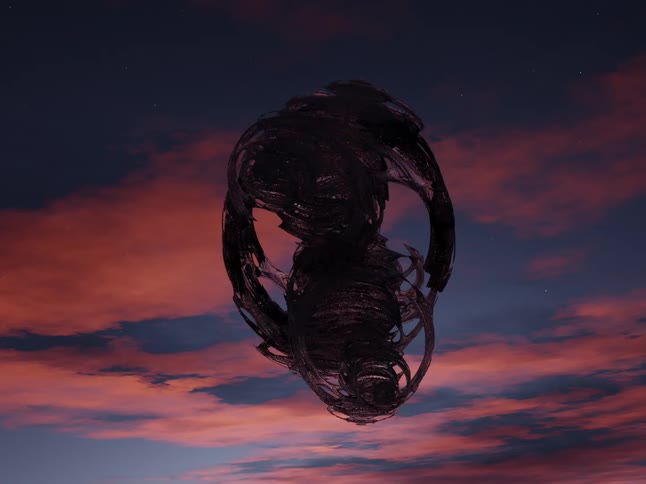 A black mass forms in the sky