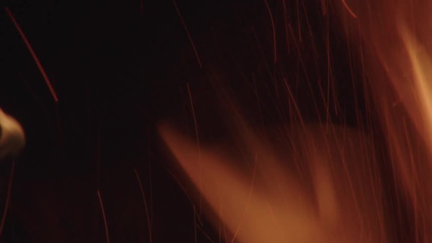 A close up of a burning object