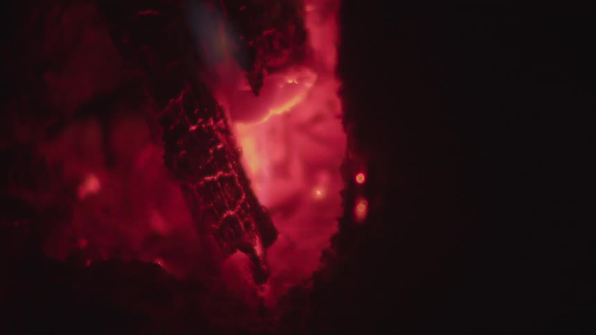 A close up of some glowing hot embers