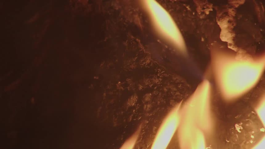 Close up of the texture of an animal skin being roasted over a fire