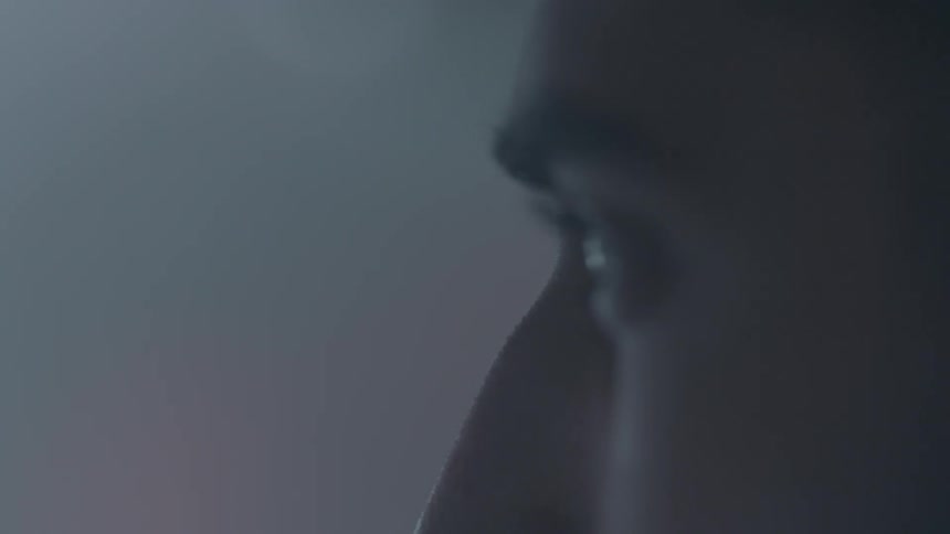 Close up of a man's eye and nose