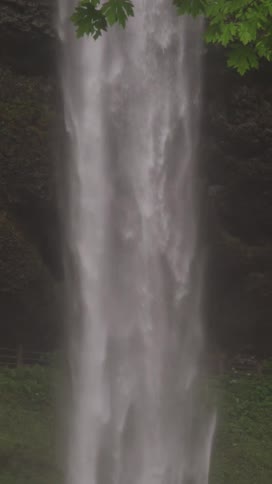 A large cascading waterfall